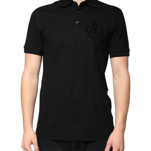 Dolce &amp; Gabbana Black DG Collared Short Sleeves Polo T-shirt