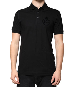 Dolce &amp; Gabbana Black DG Collared Short Sleeves Polo T-shirt