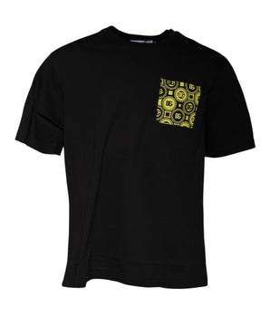 Dolce &amp; Gabbana Black Logo Print Cotton Short Sleeves T-shirt