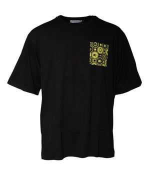 Dolce &amp; Gabbana Black Logo Print Cotton Short Sleeves T-shirt