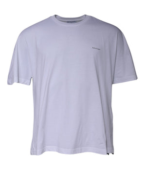 Balenciaga White Logo Cotton Crew Neck Short Sleeves T-Shirt