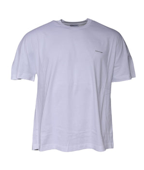 Balenciaga White Logo Cotton Crew Neck Short Sleeves T-Shirt