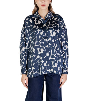 ICHI Blue Polyester Blouse