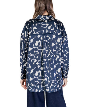 ICHI Blue Polyester Blouse