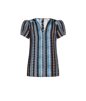 Rinascimento Turquoise Polyester Blouse