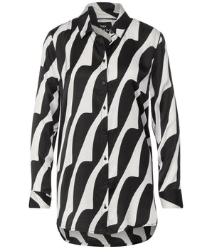 Street One Black And White Viscose Blouse