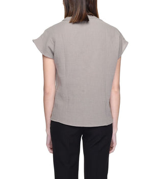 Jacqueline De Yong Beige Cotton Blouse