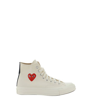Comme Des Garçons Play x Converse White Rubber High Top Sneakers