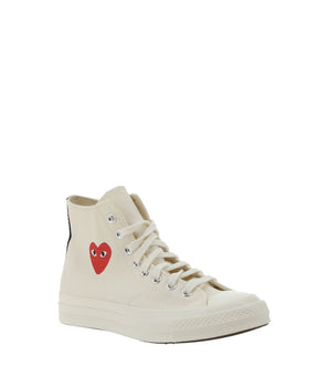 Comme Des Garçons Play x Converse White Rubber High Top Sneakers