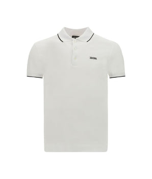 ZEGNA White Elastane Polo Shirt