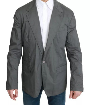 Blazer formal de botonadura sencilla de algodón gris de Dolce &amp; Gabbana