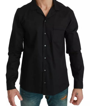 Camisa de pijama de algodón a rayas azules de Dolce &amp; Gabbana