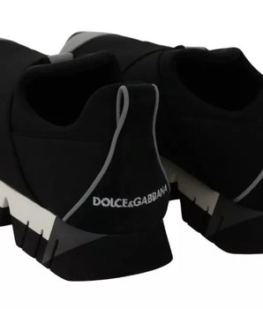 Dolce &amp; Gabbana Black Shark Neoprene Stretch Sneakers Shoes