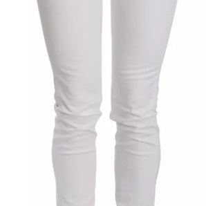 Dolce & Gabbana White Crystal Embellished Skinny Jeans