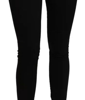 Dolce & Gabbana Black Mid Waist Slim Denim Cotton Stretch Jeans