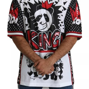 Dolce & Gabbana White King Panda Polyester T-shirt Top