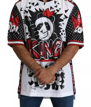 Dolce &amp; Gabbana White King Panda Polyester T-shirt Top