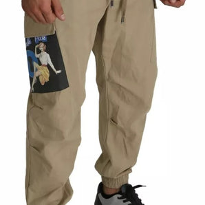 Dolce & Gabbana Beige Pin Up Print Cargo Pants