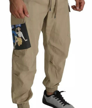Pantalones cargo con estampado pin-up beige de Dolce &amp; Gabbana