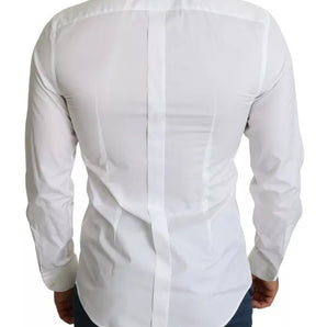 Dolce &amp; Gabbana White Formal Tuxedo Dress GOLD Shirt