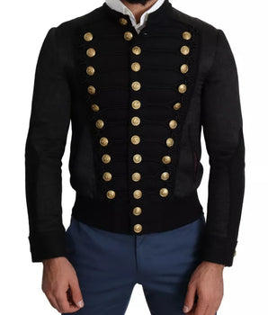 Chaqueta militar con botones negros adornados de Dolce &amp; Gabbana