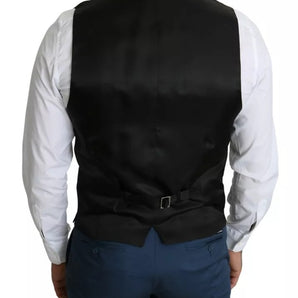 Dolce &amp; Gabbana Black Men Formal STAFF Dress Waistcoat Vest