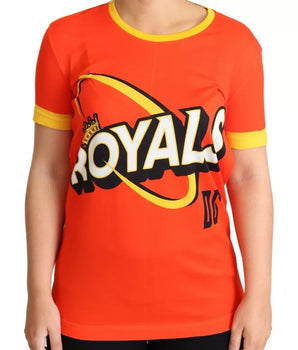 Dolce &amp; Gabbana Orange Royals Print Round Neck T-shirt