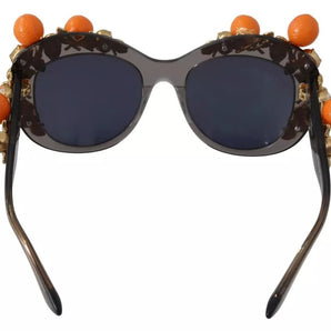 Dolce & Gabbana DG4283B Acetate Crystals Orange Applique Sunglasses