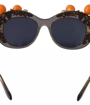 Dolce &amp; Gabbana DG4283B Acetate Crystals Orange Applique Sunglasses