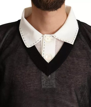 Suéter de una pieza con camisa blanca y negra de Dolce &amp; Gabbana