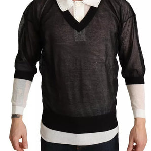 Suéter de una pieza con camisa blanca y negra de Dolce &amp; Gabbana