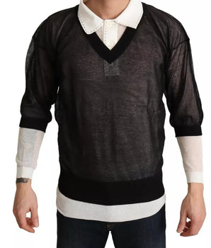 Suéter de una pieza con camisa blanca y negra de Dolce &amp; Gabbana