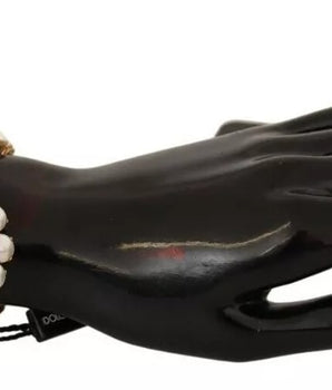 Dolce &amp; Gabbana FIORI BLOOMING Floral Baroque Crystals Brass Bracelet
