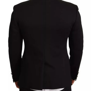 Dolce &amp; Gabbana Black Cotton Slim Fit Coat Blazer Jacket