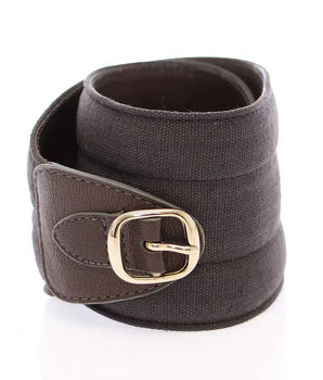 Dolce &amp; Gabbana Brown D&amp;G Leather Linnen Logo Belt