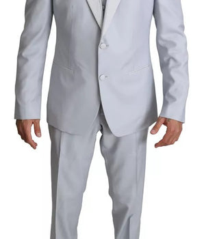 Traje de tres piezas de lana azul claro SICILIA de Dolce &amp; Gabbana