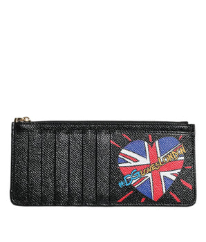 Dolce &amp; Gabbana Black Leather #DGLovesLondon Cardholder Case Wallet