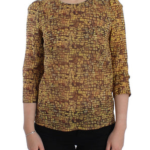 Dolce &amp; Gabbana Sicilian Mosaic Print Silk Blouse