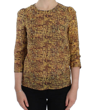 Dolce & Gabbana Sicilian Mosaic Print Silk Blouse Dolce & Gabbana 