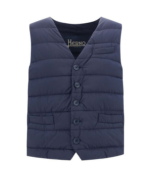 Herno Blue Polyamide Sleveless Jacket