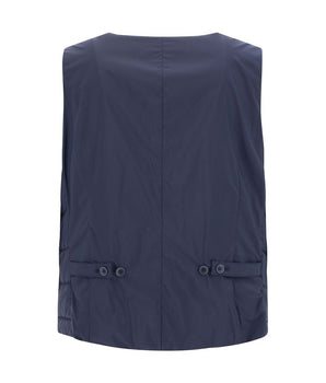 Herno Blue Polyamide Sleveless Jacket