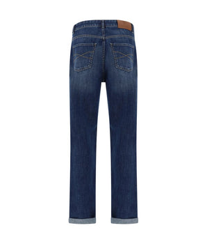 Brunello Cucinelli Blue Cotton Straight-Leg Jeans