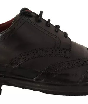 Zapatos Derby con cordones de piel perforada negra de Dolce &amp; Gabbana