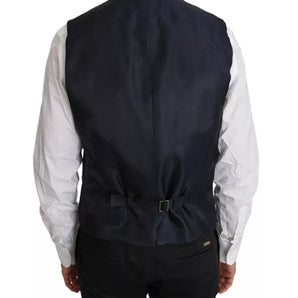 Dolce &amp; Gabbana Blue Wool MARTINI Blazer Vest 2 Piece