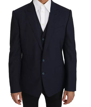 Chaleco blazer MARTINI de lana azul de Dolce &amp; Gabbana de 2 piezas
