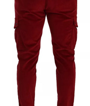 Pantalones cargo ajustados de algodón y pana roja de Dolce &amp; Gabbana