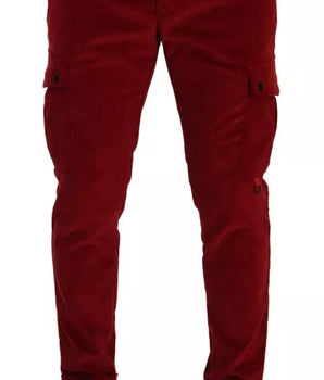 Pantalones cargo ajustados de algodón y pana roja de Dolce &amp; Gabbana