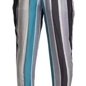 Pantalones cónicos de seda a rayas multicolor de Dolce &amp; Gabbana