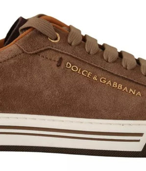 Zapatillas bajas con logo de ante marrón de Dolce &amp; Gabbana para hombre