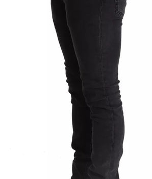 Vaqueros ajustados elásticos con logo en denim gris para correr de Dolce &amp; Gabbana